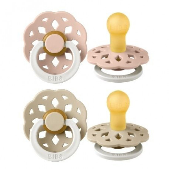 2 бр. Биберони BIBS Boheme Glow, Blush/Vanilla, 6-18 месеца