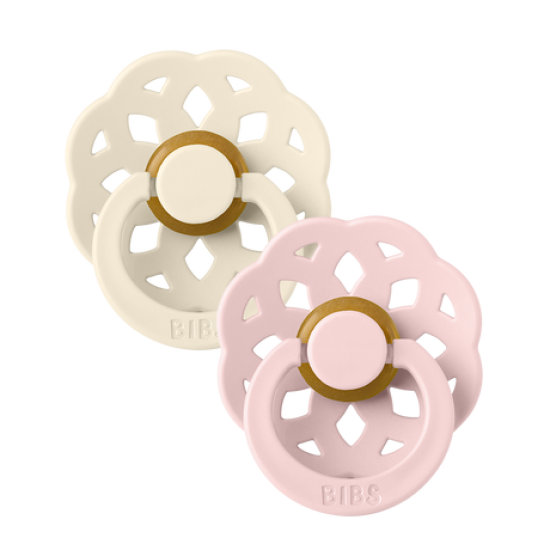 2 бр. Биберони BIBS Boheme, Ivory/Blossom, 0-6 месеца
