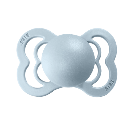 2 бр. Биберони BIBS Supreme, Каучук, Iron/Baby Blue, 6-18 месеца	