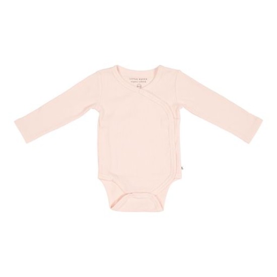 Рипсено Боди с дълъг ръкав Прегърни ме Pink 74-80