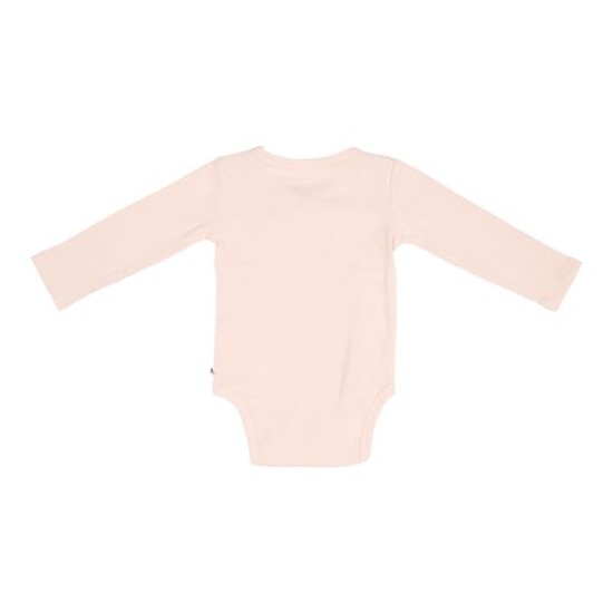 Рипсено Боди с дълъг ръкав Прегърни ме Pink 74-80