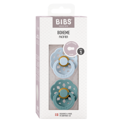 2 бр. Биберони BIBS Boheme, Baby Blue/Island Sea, 0-6 месеца