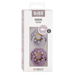 2 бр. Биберони BIBS Boheme, Fossil Grey/Mauve, 0-6 месеца 