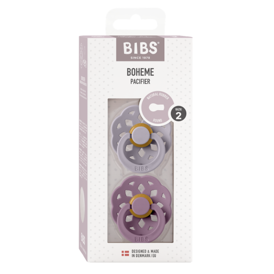 2 бр. Биберони BIBS Boheme, Fossil Grey/Mauve, 6-18 месеца