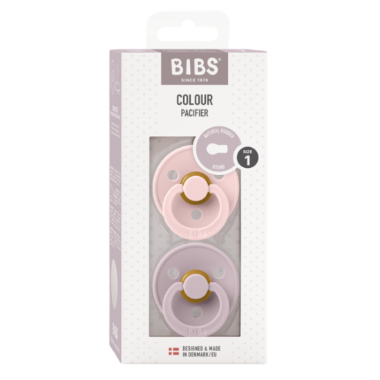 2 бр. Биберони BIBS COLOUR, Blossom/Dusky Lilac, 0-6 месеца