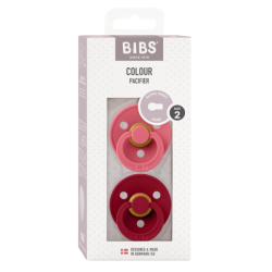 2 бр. Биберони BIBS COLOUR, Coral/Ruby, 6-18 месеца
