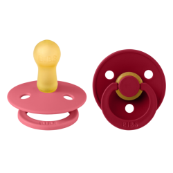 2 бр. Биберони BIBS COLOUR, Coral/Ruby, 6-18 месеца