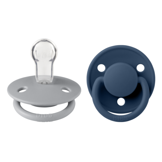 2 бр. Силиконови Биберони BIBS De Lux, Cloud/Steel Blue, Универсален Размер 0-3 години