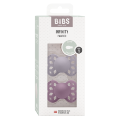 2 бр. Силиконови Биберони BIBS Infinity, Симетрични Fossil Grey/Mauve, 0-6 месеца