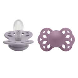 2 бр. Силиконови Биберони BIBS Infinity, Симетрични Fossil Grey/Mauve, 0-6 месеца