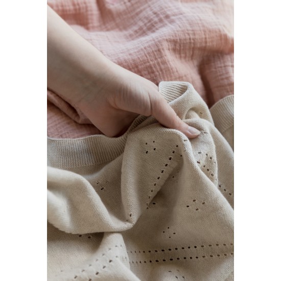 Плетено Бебешко Одеяло Pointelle Vanilla BIBS