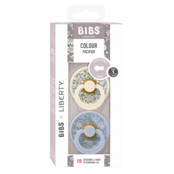 2 бр. Биберони BIBS Liberty COLOUR Eloise - Dusty Blue Mix, 6-18 месеца