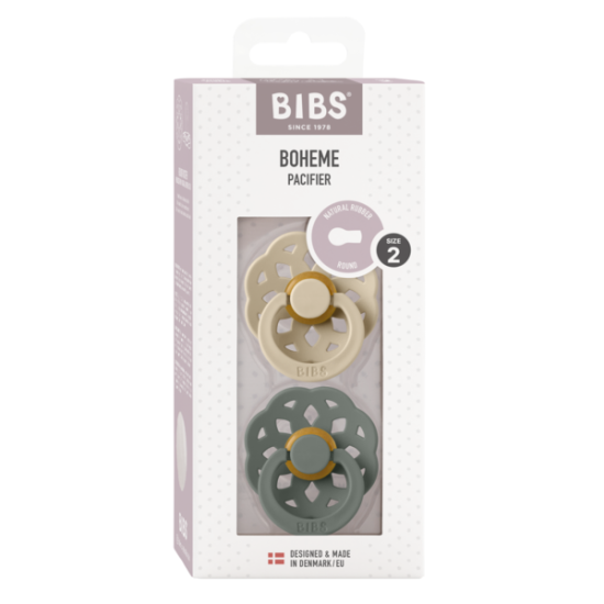 2 бр. Биберони BIBS Boheme, Vanilla/Pine, 6-18 месеца 