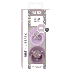 2 бр. Биберони BIBS Liberty De Lux, Силикон, Chamomile Lawn - Mauve Mix, Универсален размер 0-3 години