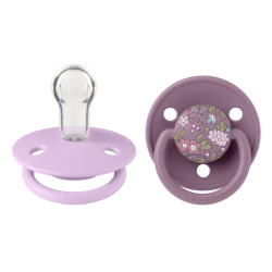2 бр. Биберони BIBS Liberty De Lux, Силикон, Chamomile Lawn - Mauve Mix, Универсален размер 0-3 години