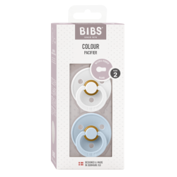 2 бр. Биберони BIBS COLOUR White/Baby Blue 6-18 месеца