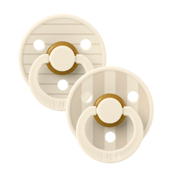 2 бр. Биберони BIBS Studio COLOUR Pin, Ivory Vanilla Mix, 0-6 месеца