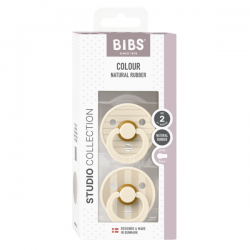 2 бр. Биберони BIBS Studio COLOUR Pin, Ivory Vanilla Mix, 6-18 месеца