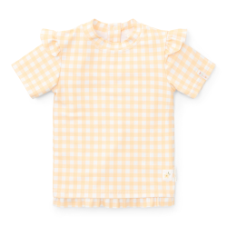 Бебешки Бански, Тениска с Къдрички Yellow Check - 62/68