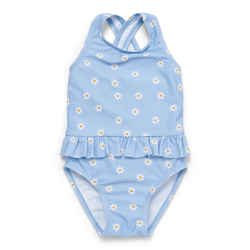 Детски Цял Бански Костюм с Къдрички Daisies Blue - 62/68