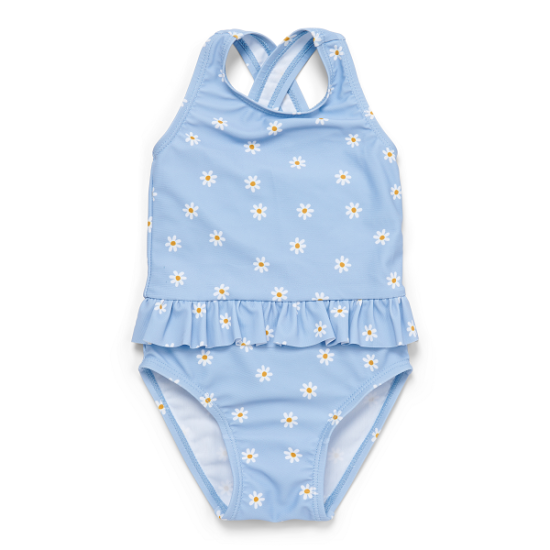 Детски Цял Бански Костюм с Къдрички Daisies Blue - 62/68