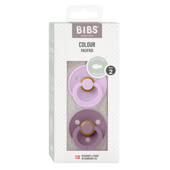 2 бр. Биберони BIBS COLOUR, Симетрични Violet Sky/Mauve 6-18 месеца