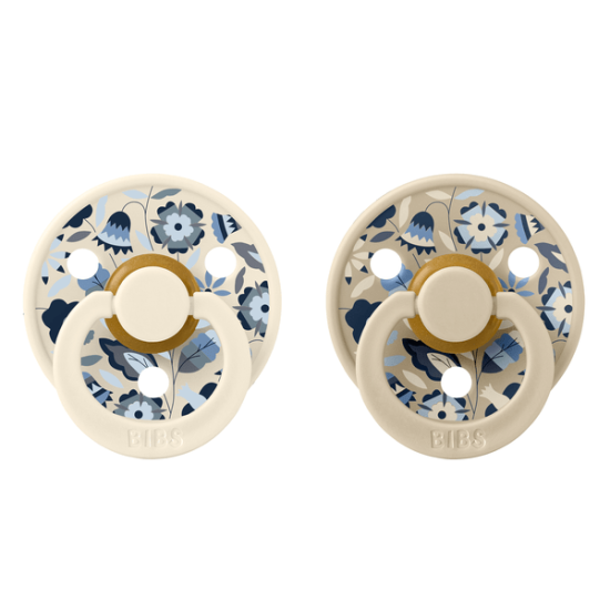 2 бр. Биберони BIBS Liberty COLOUR Bobo Ivory, 6-18 месеца