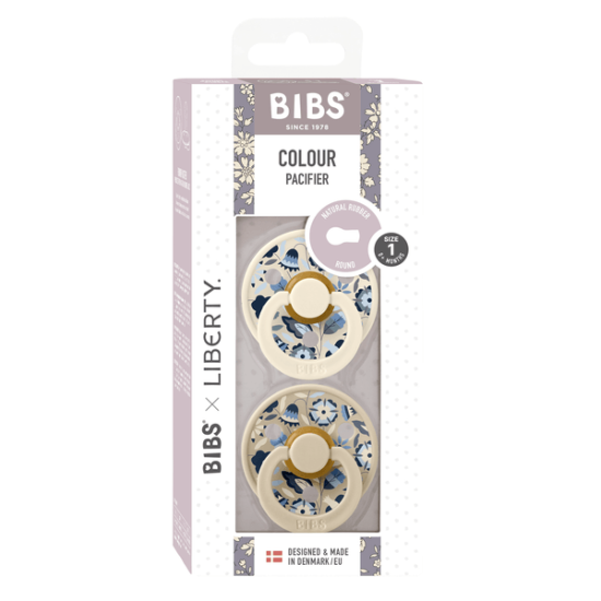 2 бр. Биберони BIBS Liberty COLOUR Bobo Ivory, 6-18 месеца