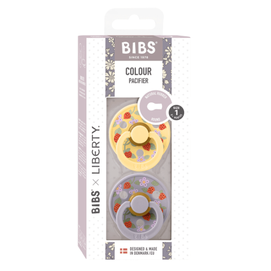 2 бр. Биберони BIBS Liberty COLOUR Strawberries and Cream Pale Butter, 6-18 месеца