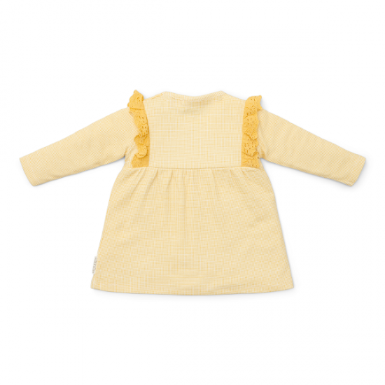 Бебешка Карирана Рокля с Дълъг Ръкав Warm Yellow 44