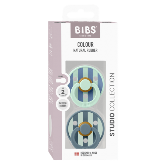 2 бр. Биберони BIBS Studio COLOUR Block, Nordic Mint Petrol Mix, 6-18 месеца