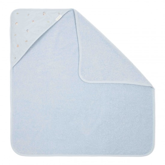 Бебешка Бродирана Хавлия с Качулка и Бродерия Blue 75х75 cm