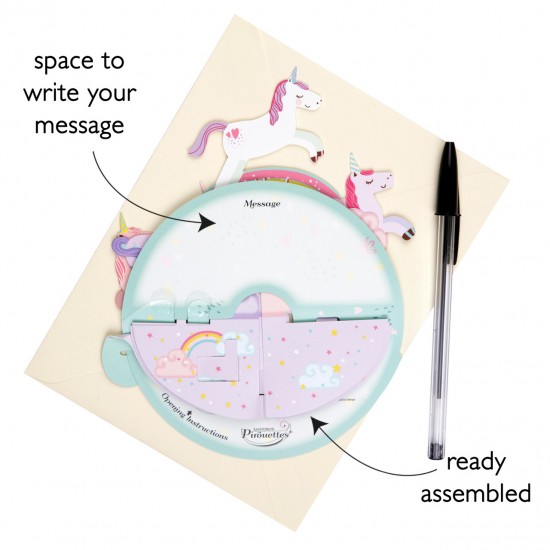 Картичка POP UP Pirouettes - Birthday Unicorn