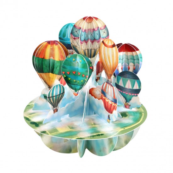 Картичка POP UP Pirouettes - Hot Air Balloons
