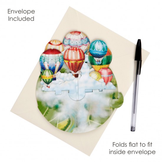 Картичка POP UP Pirouettes - Hot Air Balloons