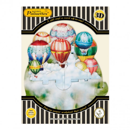 Картичка POP UP Pirouettes - Hot Air Balloons