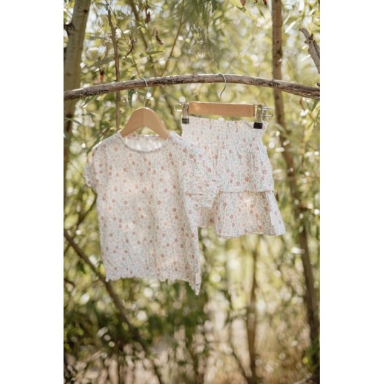 Детска Блуза с Къс Ръкав Creme 98