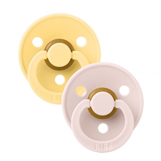 2 бр. Биберони BIBS COLOUR  Pale Butter/Petal 0-6 месеца