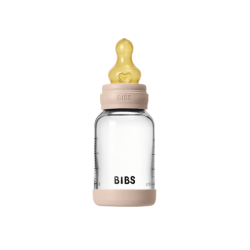 Бебешка Стъклена Бутилка BIBS Blush 120мл Каучук Бавен Поток