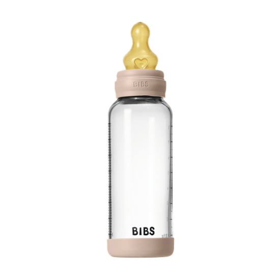 Бебешка Стъклена Бутилка BIBS Blush 240мл Каучук Среден Поток