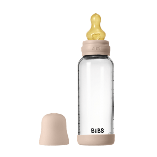 Бебешка Стъклена Бутилка BIBS Blush 240мл Каучук Среден Поток