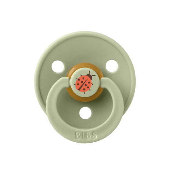 2 бр. Биберони BIBS Studio COLOUR, Ladybug/Sage, 0-6 месеца