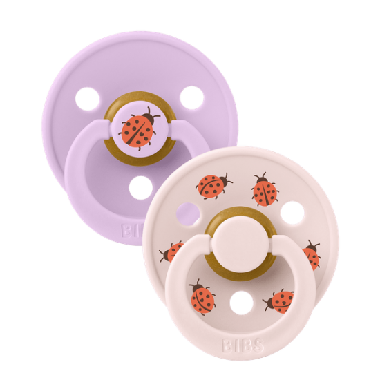 2 бр. Биберони BIBS Studio COLOUR, Ladybug/Violet Sky, 6-18 месеца
