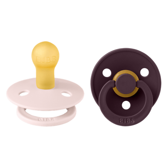 2 бр. Биберони BIBS COLOUR, Petal/Plum, 0-6 месеца