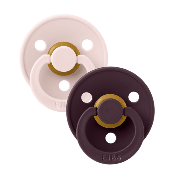 2 бр. Биберони BIBS COLOUR, Petal/Plum, 0-6 месеца