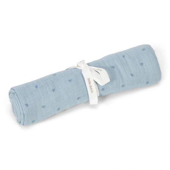 Бебешка Пелена 120 х 120 cm Pure Denim Blue