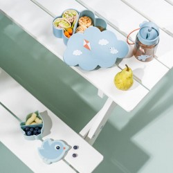 3 в 1 - Кутия за обяд, Кутия за снакс и Бутилка със сламка Playground Blue