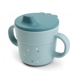 Чаша Против Разливане с дръжки Happy dots Blue