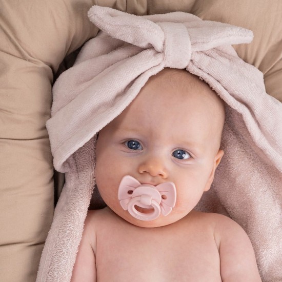Бебешка Хавлия с Качулка Elodie, Powder Pink Bow