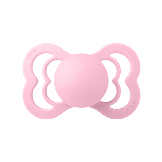 2 бр. Биберони BIBS Supreme, Силикон, Baby Pink/Plum, 6-18 месеца